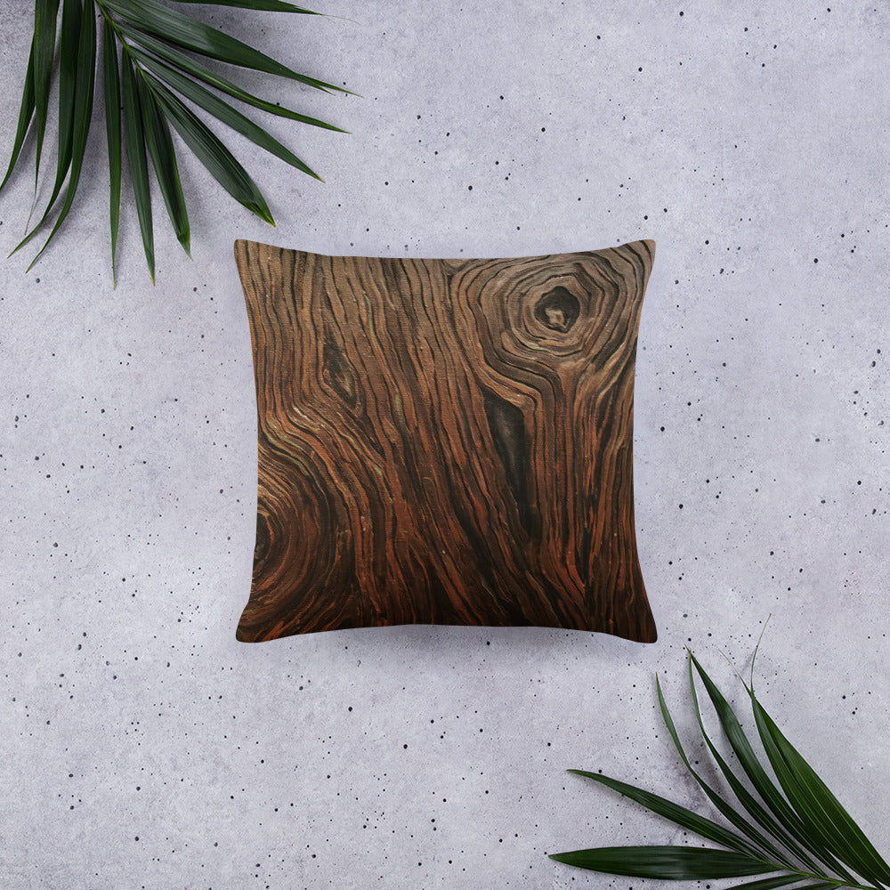Woodgrain in Bronze Basic Pillow