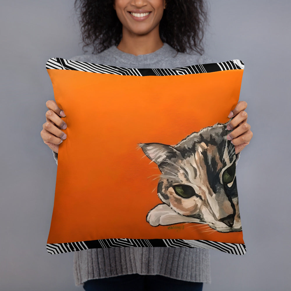 Calico Cat in Orange Basic Pillow