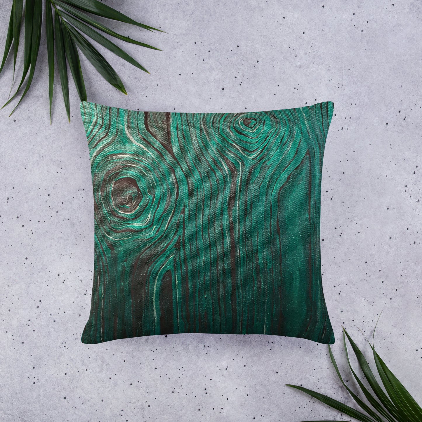 Woodgrain in Green Basic Pillow