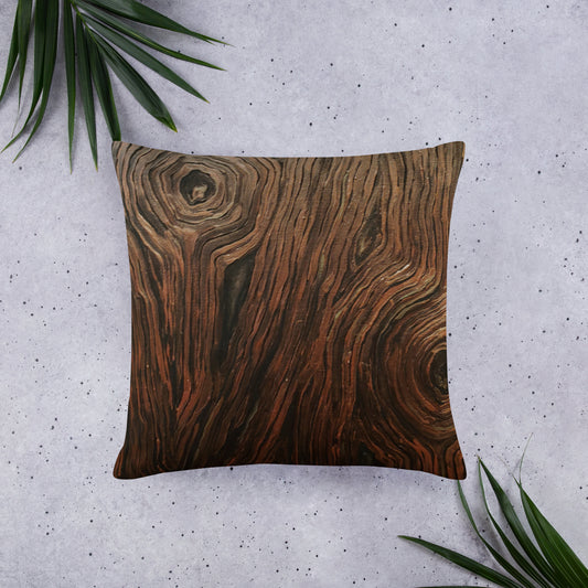 Woodgrain in Bronze Basic Pillow
