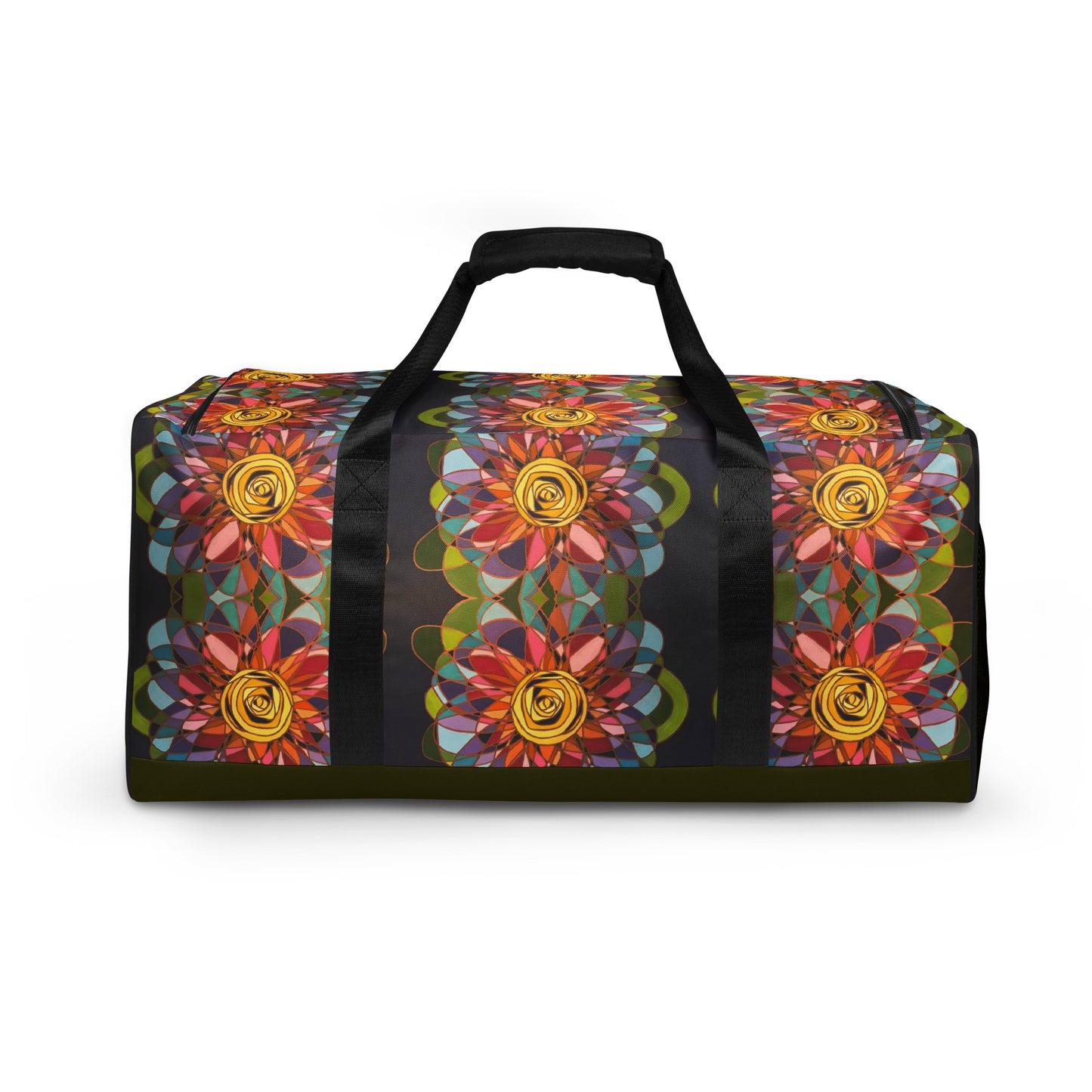 Swirl Flowers in Rainbow Duffle bag