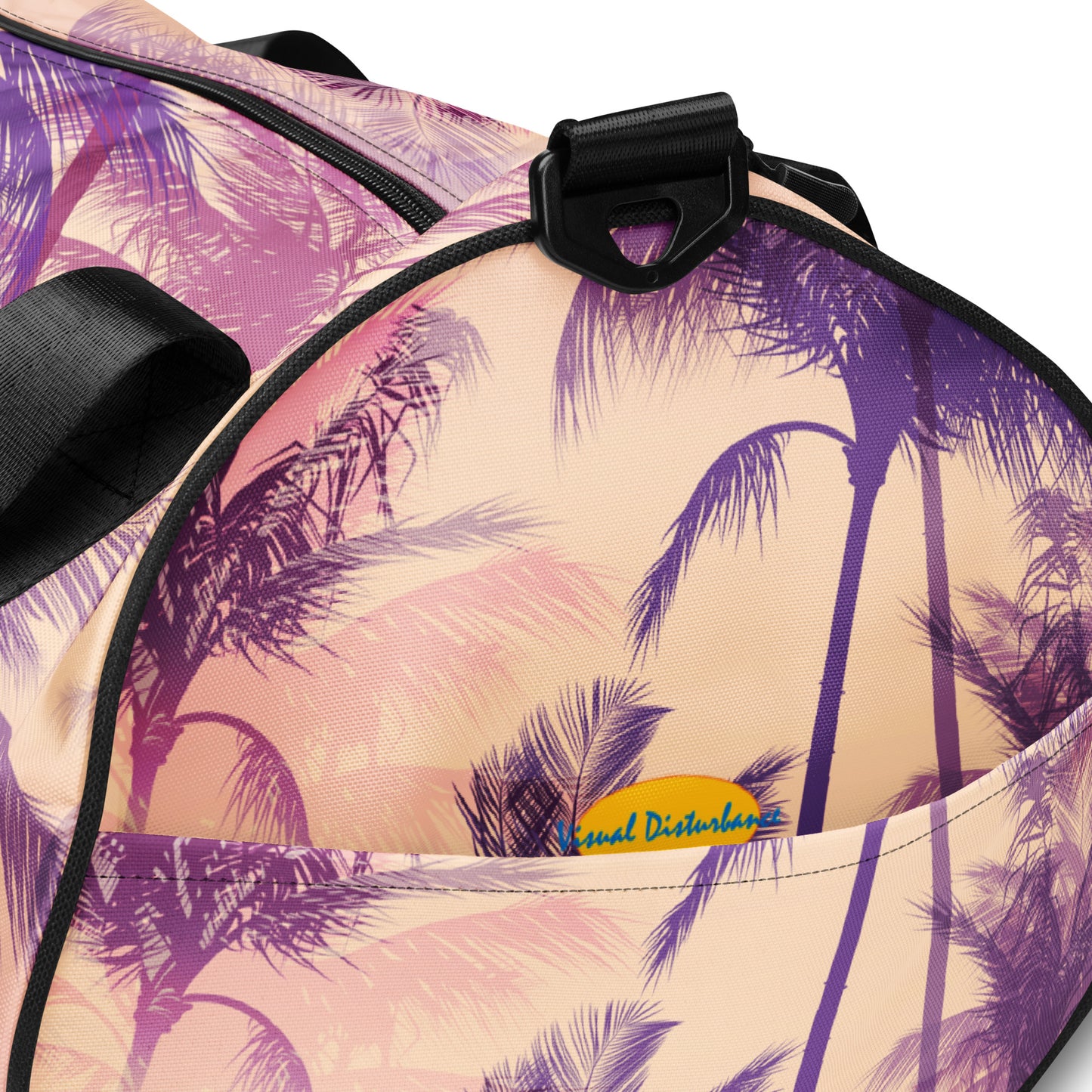 T=Rex in Gold Prehistoric Pink All-over print gym bag
