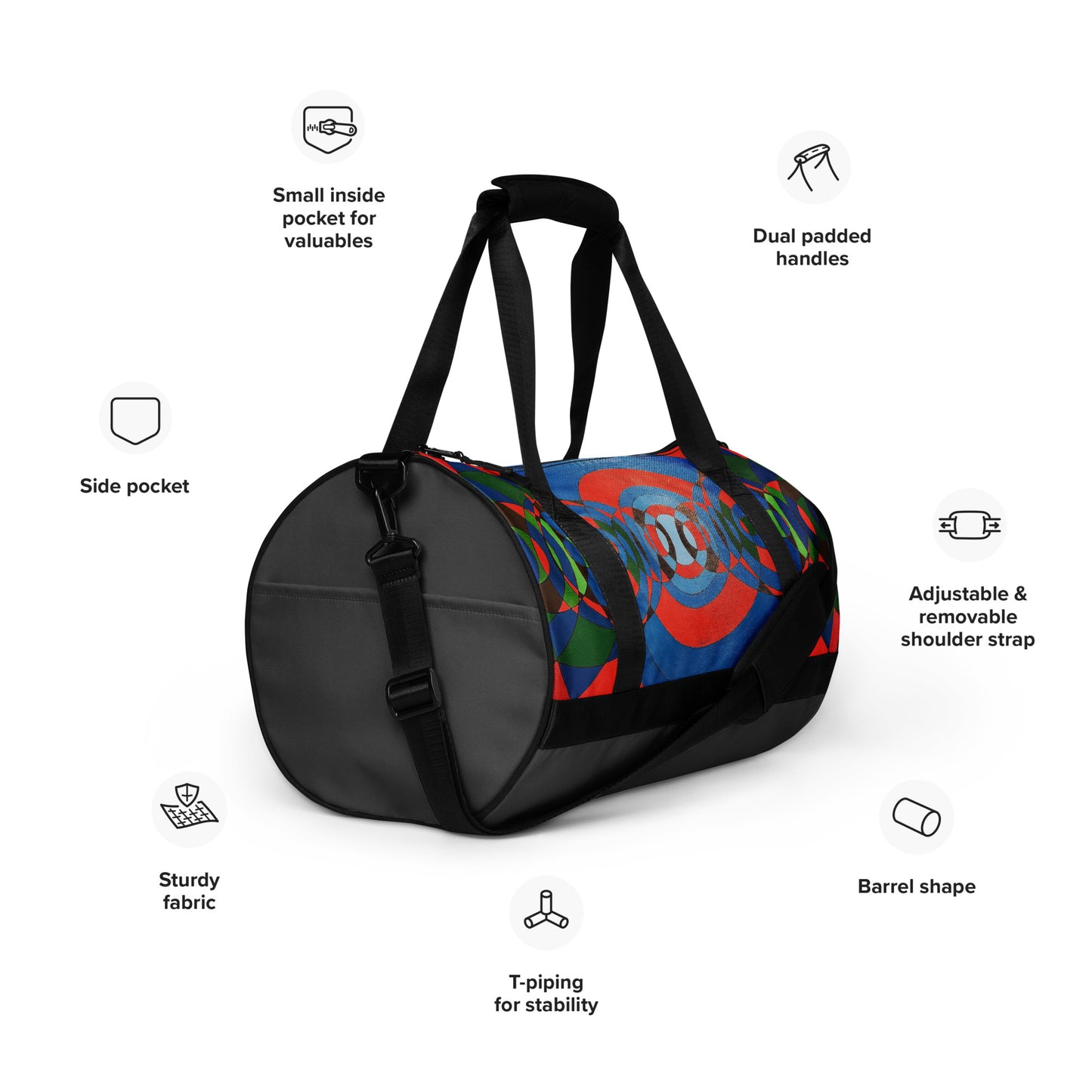 Never-ending Circles gym bag