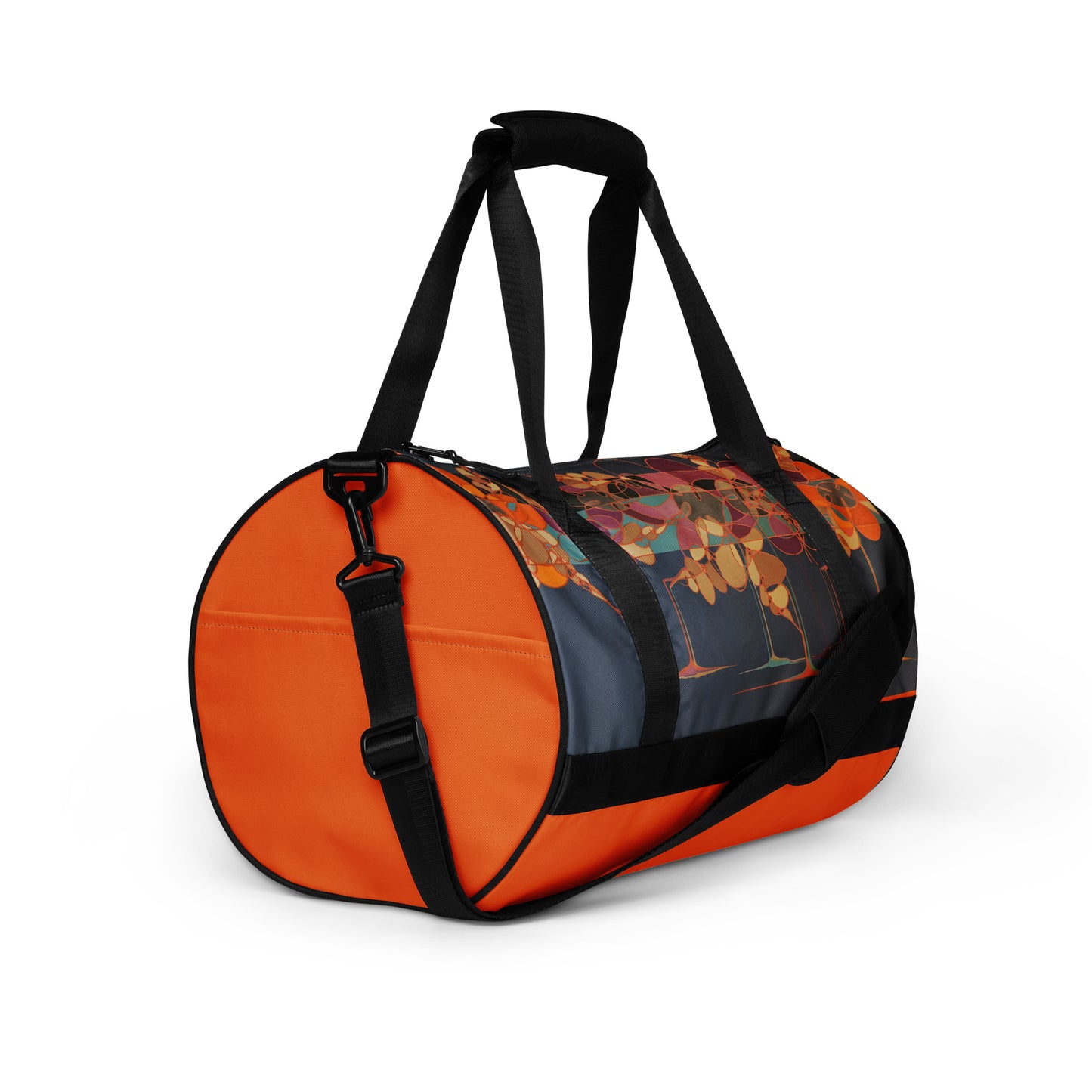 Abstract flowers in Orange and Pink All-over print gym bag