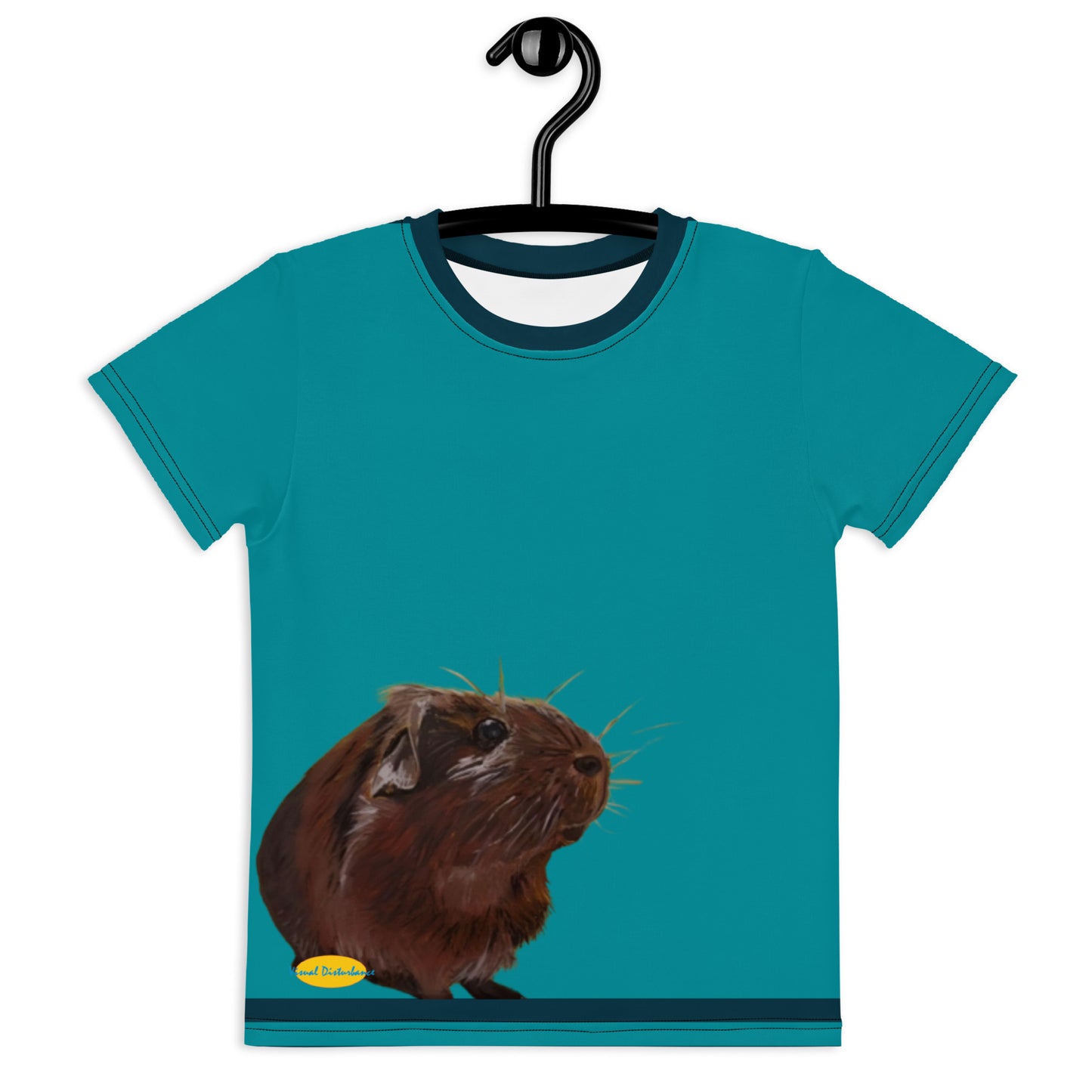 Gunther the Guinea Pig (Teal) Kids crew neck t-shirt