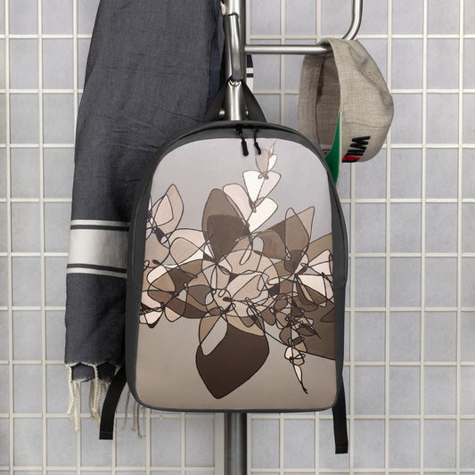 Abstract Flowers in Black and White Minimalist Backpack