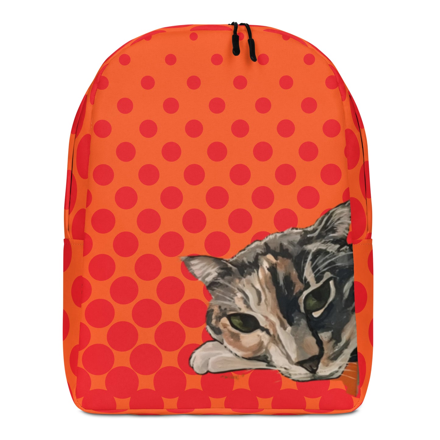 Calico Cat in Orange Minimalist Backpack