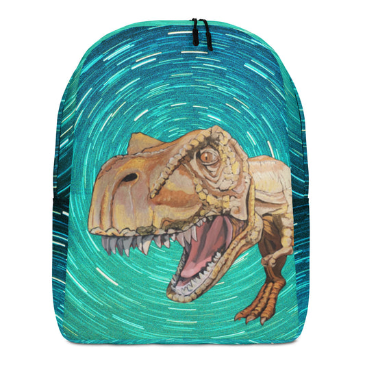 T-Rex  in Gold in Turquoise Minimalist Backpack