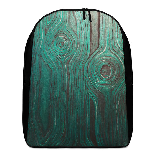 Wood Grain in Green Minimalist Backpack