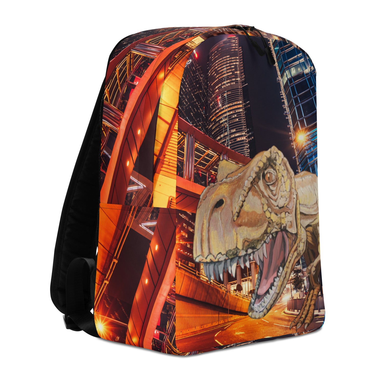 T-Rex in Gold in the City Minimalist Backpack
