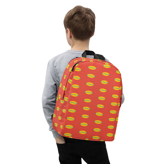 Visual Disturbance in Red Minimalist Backpack