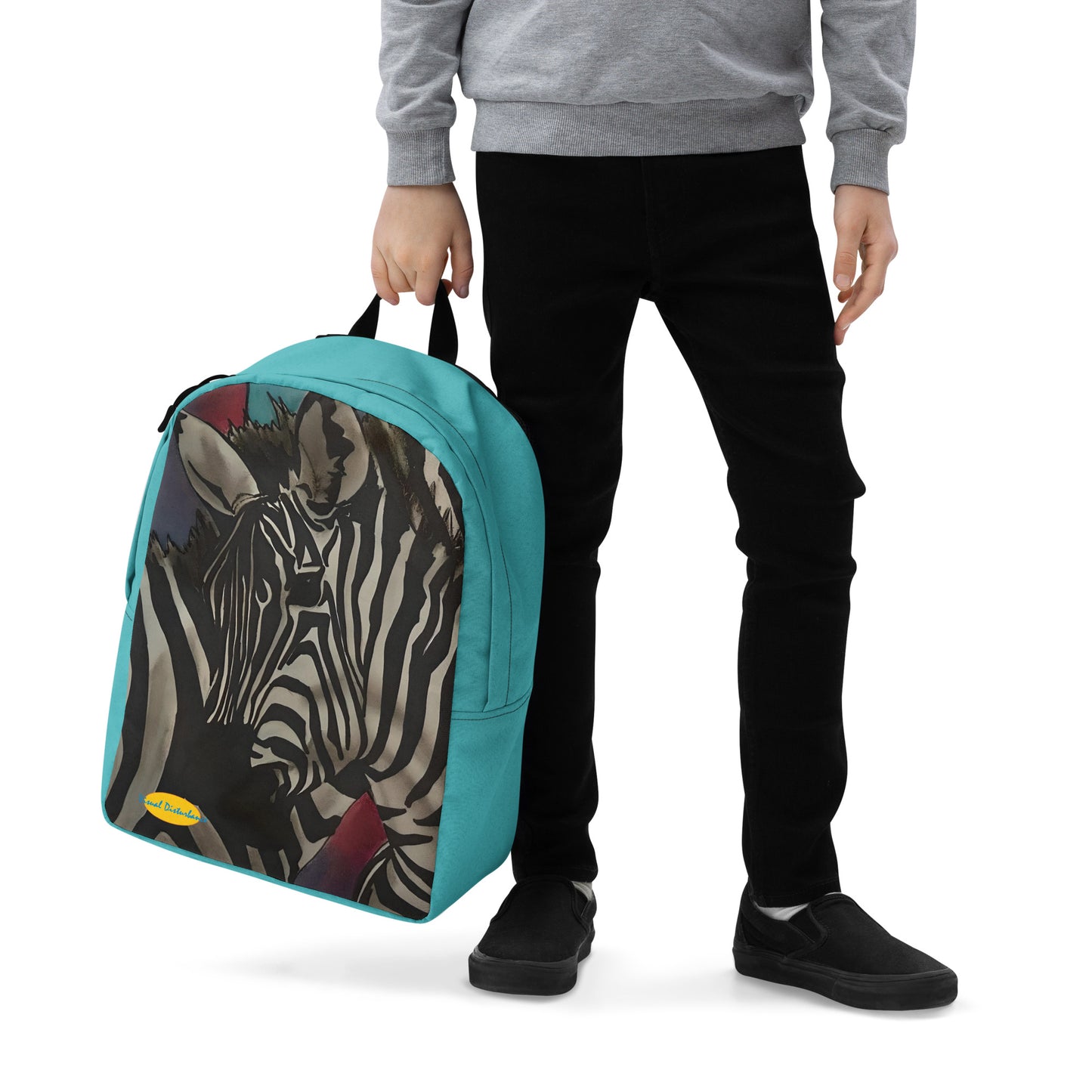 Zebra in the Sun with Teal Minimalist Backpack