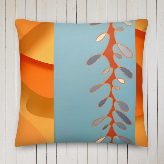 Sea Dragon in Blue and Orange Premium Pillow