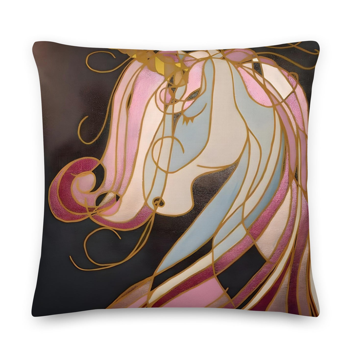 Unicorn in Gold Premium Pillow