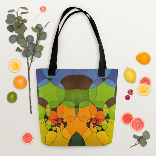 Spiral Circles in Rainbow Tote bag