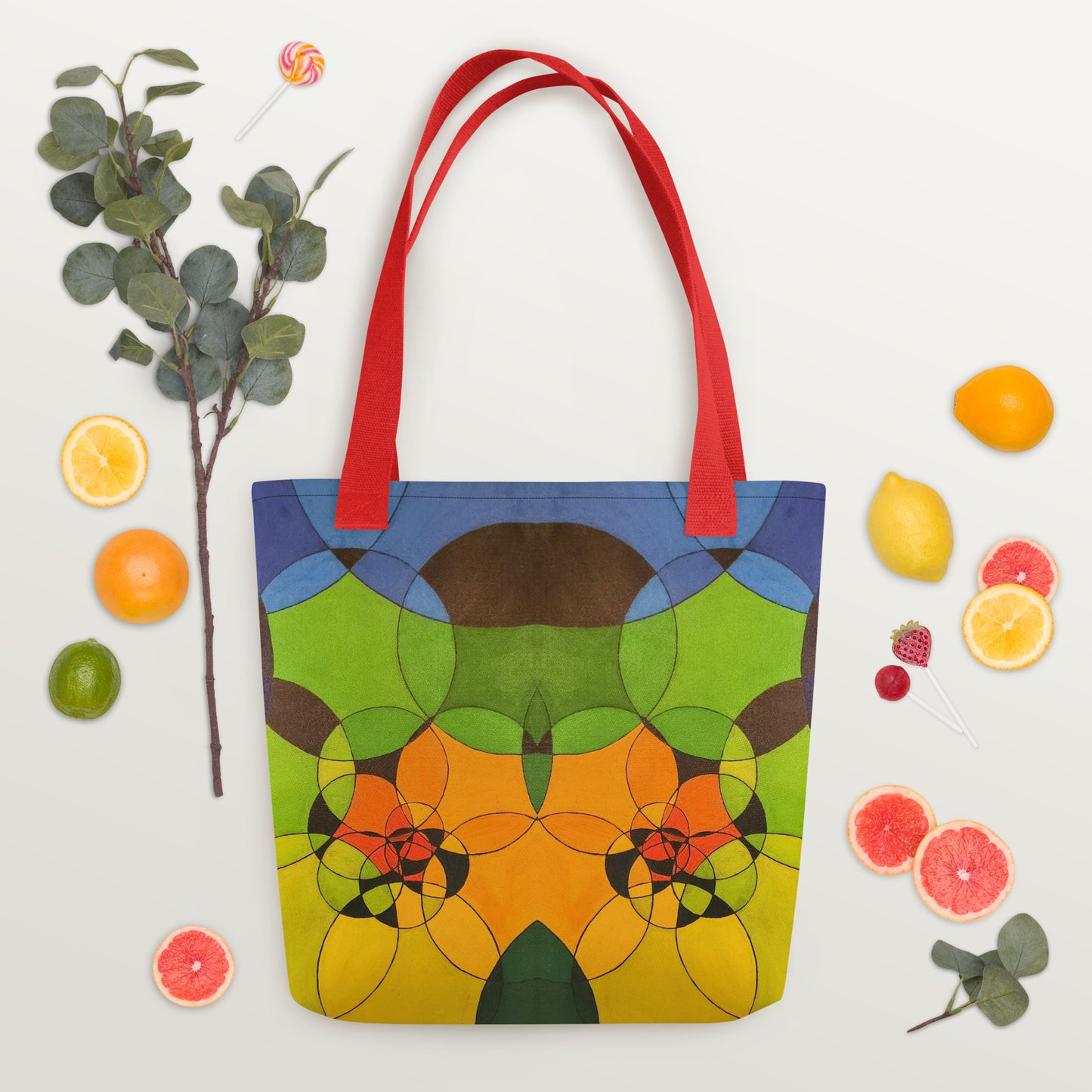 Spiral Circles in Rainbow Tote bag