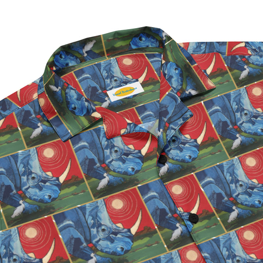 Blue Rhinoceros Unisex button shirt