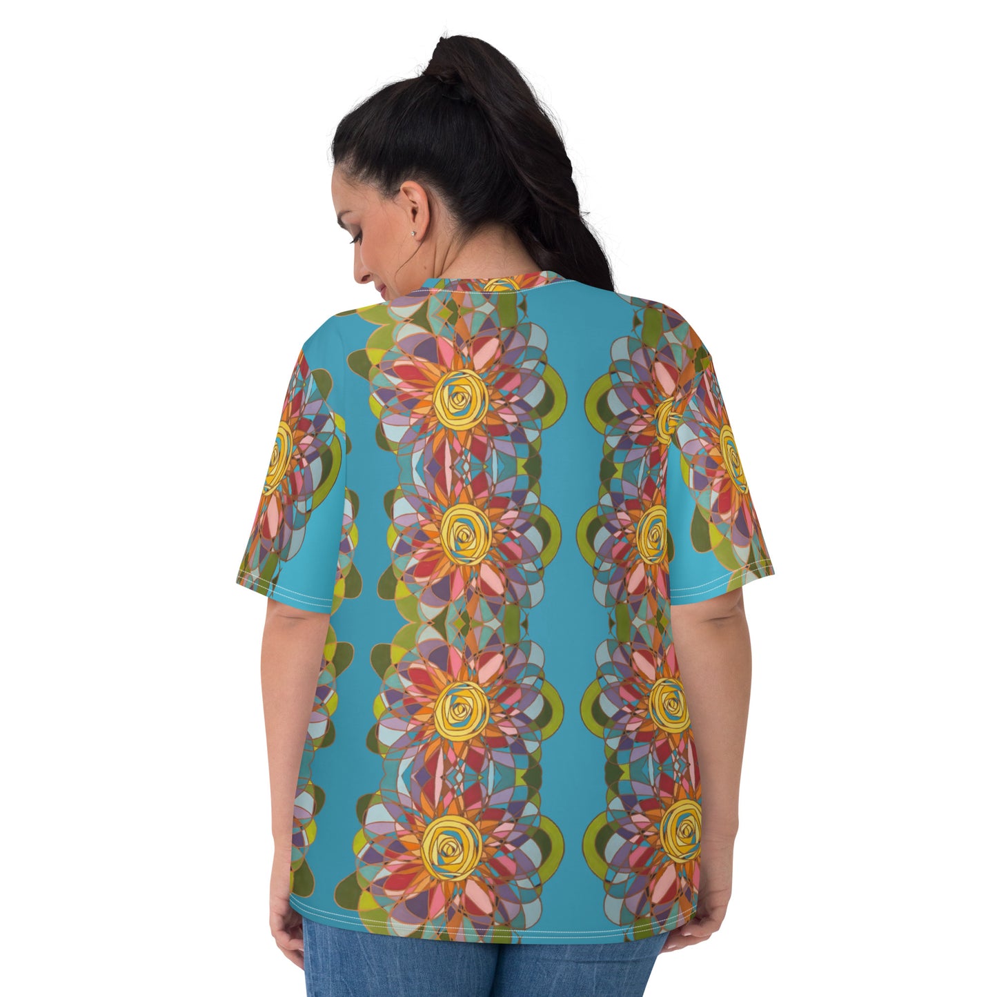 Swirl Flower in Rainbow Women's T-shirt