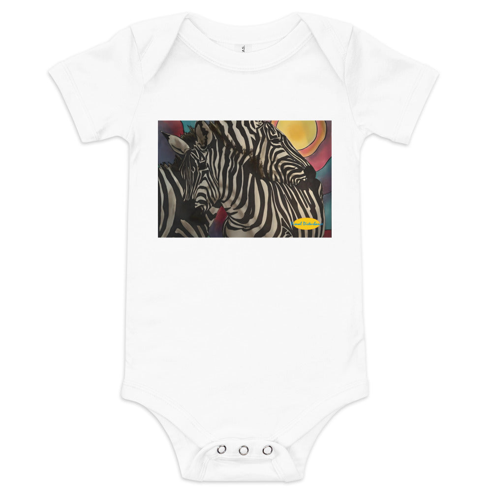 Zebras in the Sun Baby short sleeve one piece