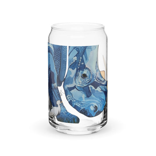 Blue Rhinoceros Can-shaped glass