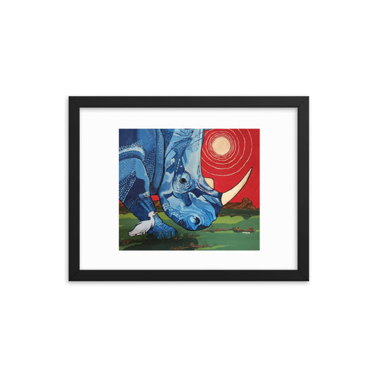 Blue Rhinoceros Framed poster