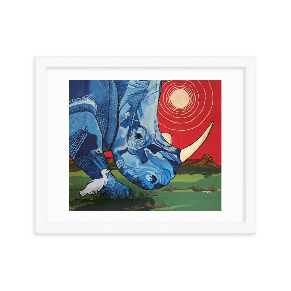 Blue Rhinoceros Framed poster