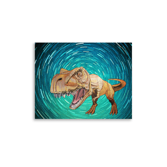 T-Rex in Gold Time Travel Poster