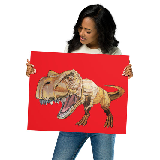 T-Rex in Gold Poster