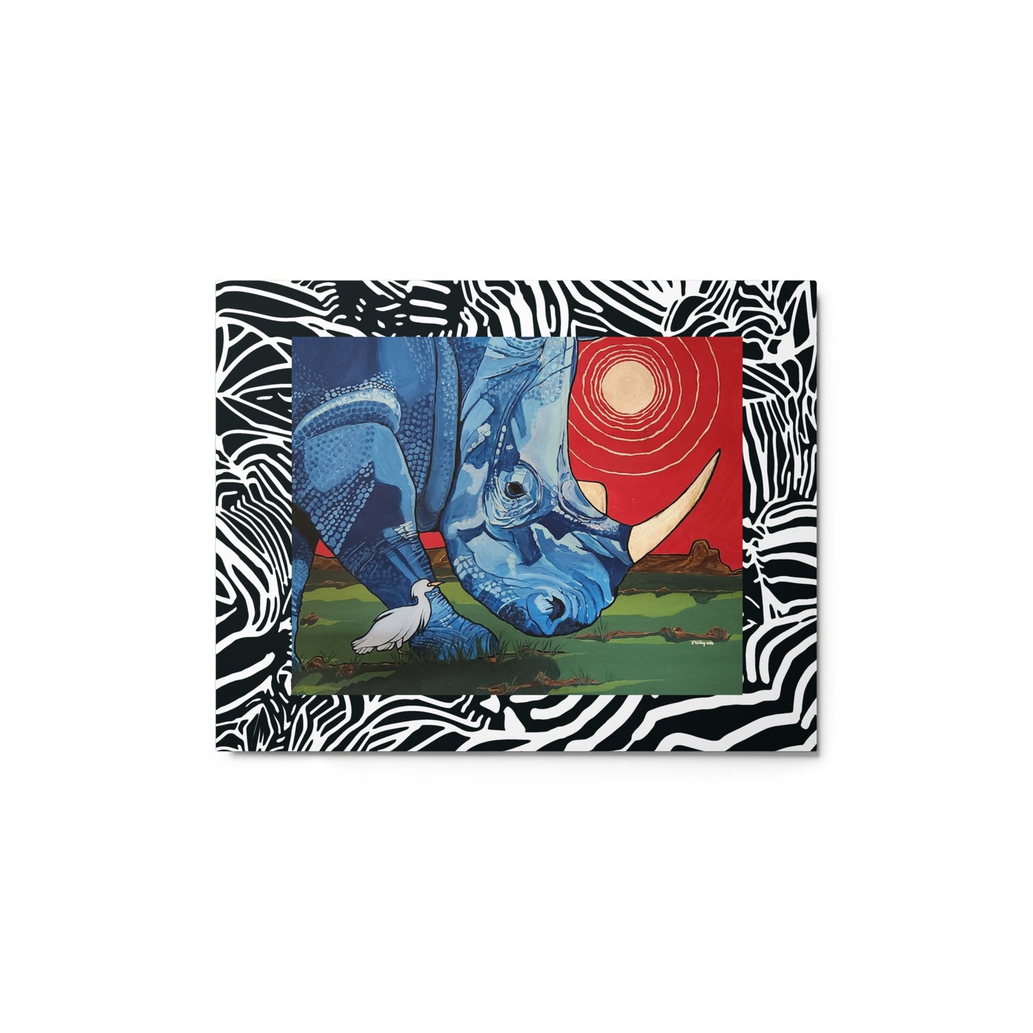 Blue Rhinoceros Metal prints