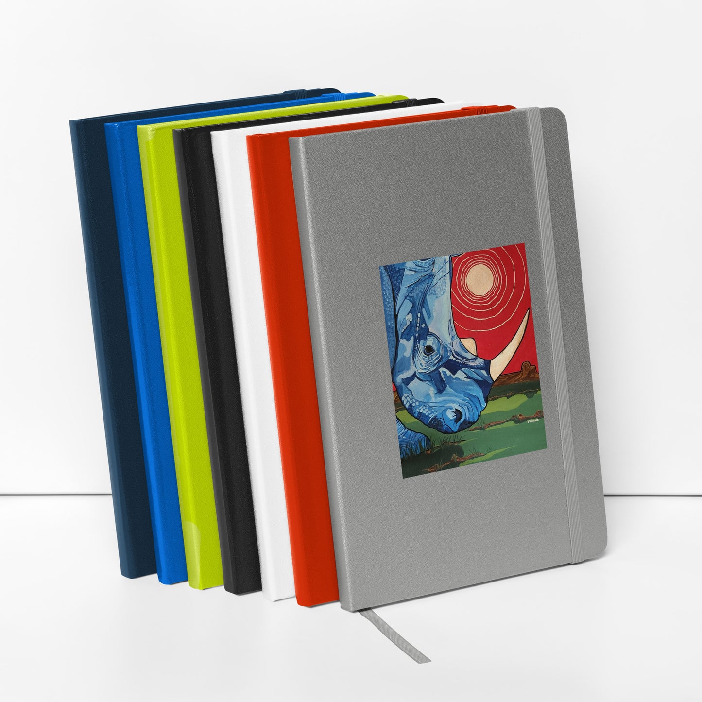 Blue Rhinoceros Hardcover bound notebook