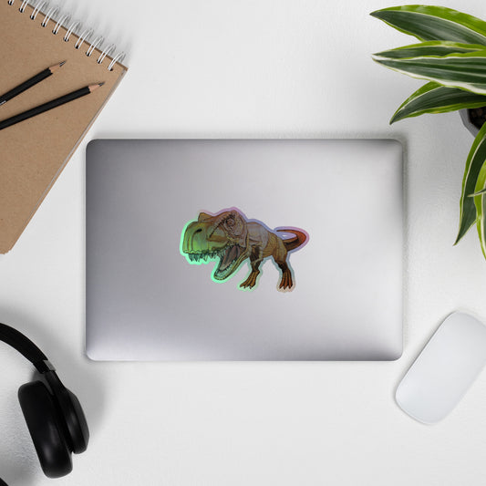 T-Rex in Gold Holographic stickers