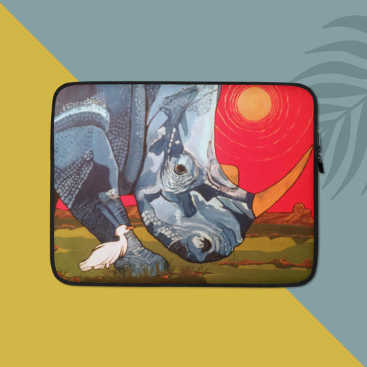 Blue Rhinoceros Laptop Sleeve