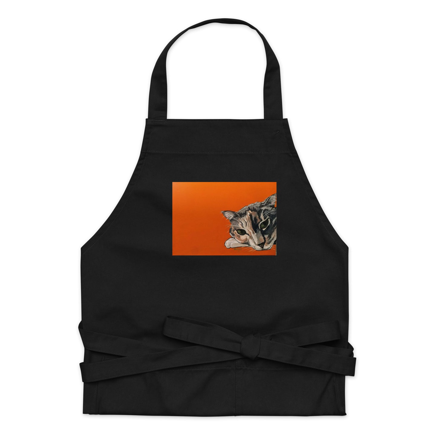Calico Cat in Orange Organic cotton apron