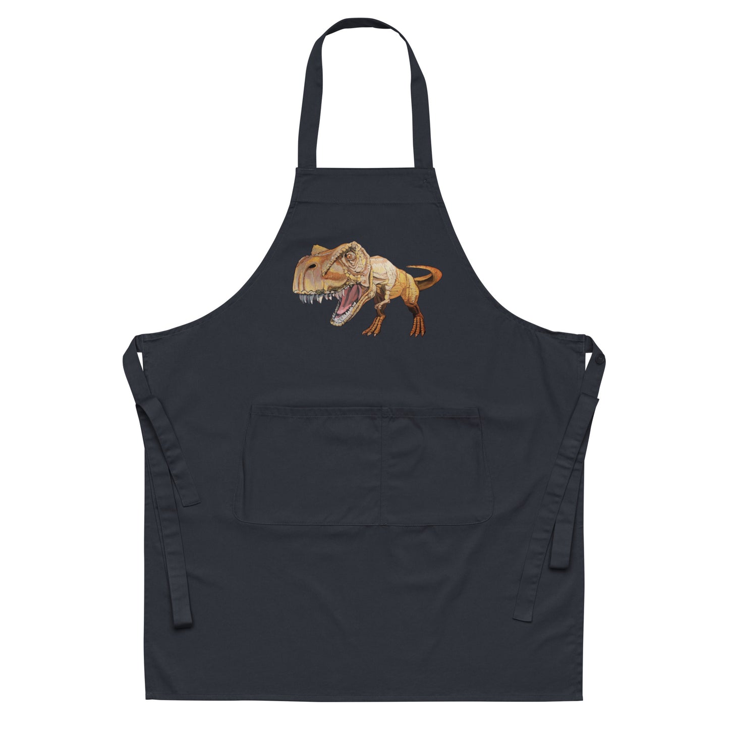 T-Rex in Gold Organic cotton apron