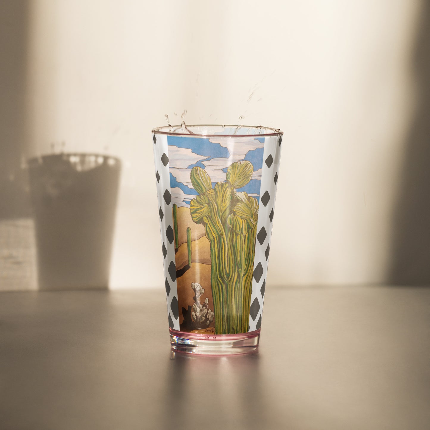 Crested Saguaro Cactus Shaker pint glass