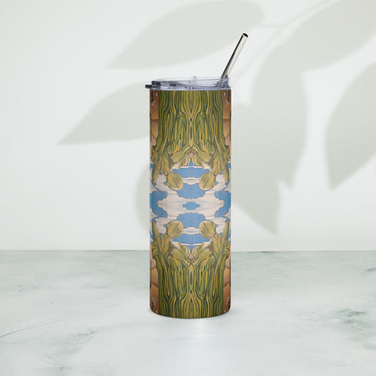 Crested Saguaro Cactus Tiled Stainless steel tumbler