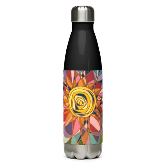 Swirl Flower in Rainbow Stainless steel water bottle