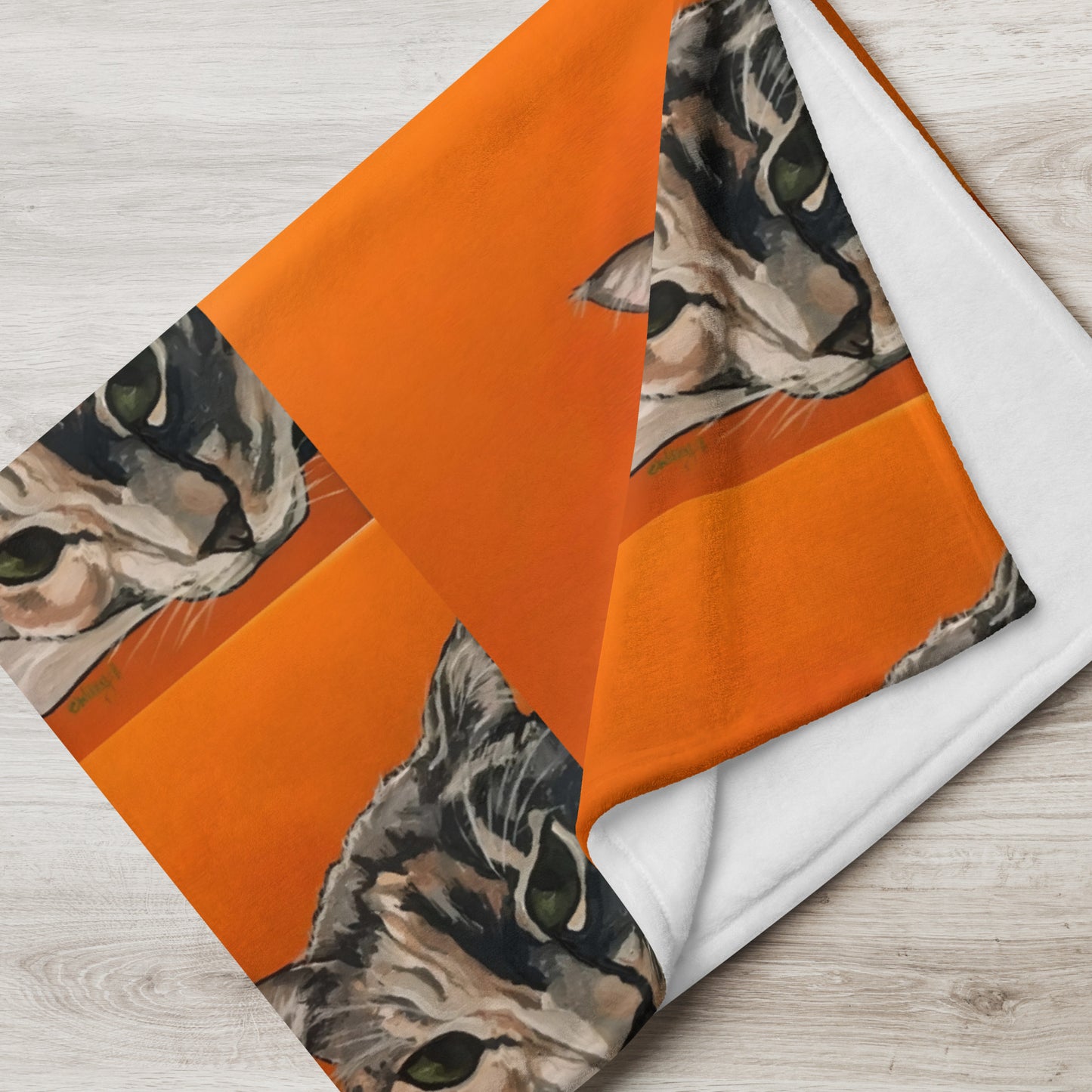 Calico Cat in Orange Throw Blanket