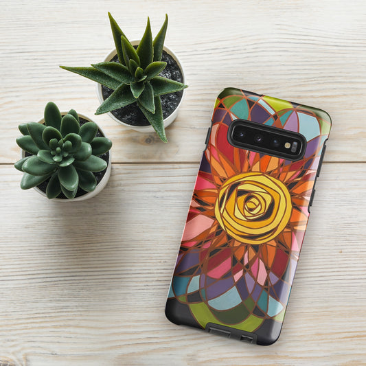 Swirl Flower in Rainbow Tough case for Samsung®