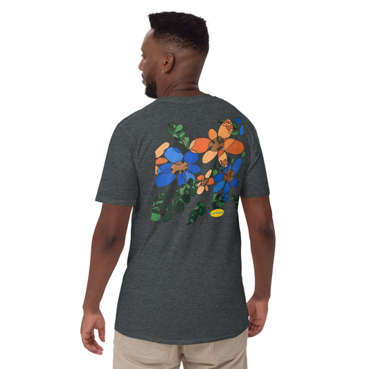 Abstract Flower in Blue and Orange Short-Sleeve Unisex T-Shirt