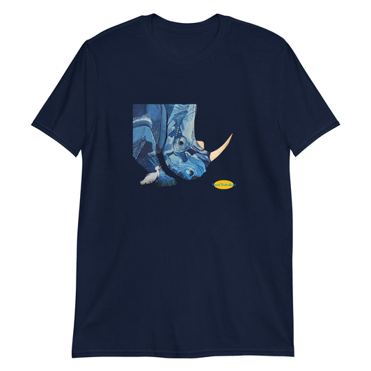 Blue Rhinoceros Short-Sleeve Unisex T-Shirt