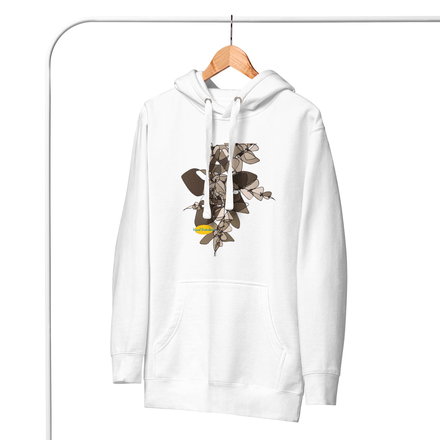 Abstract Flower in Black and White Unisex Hoodie
