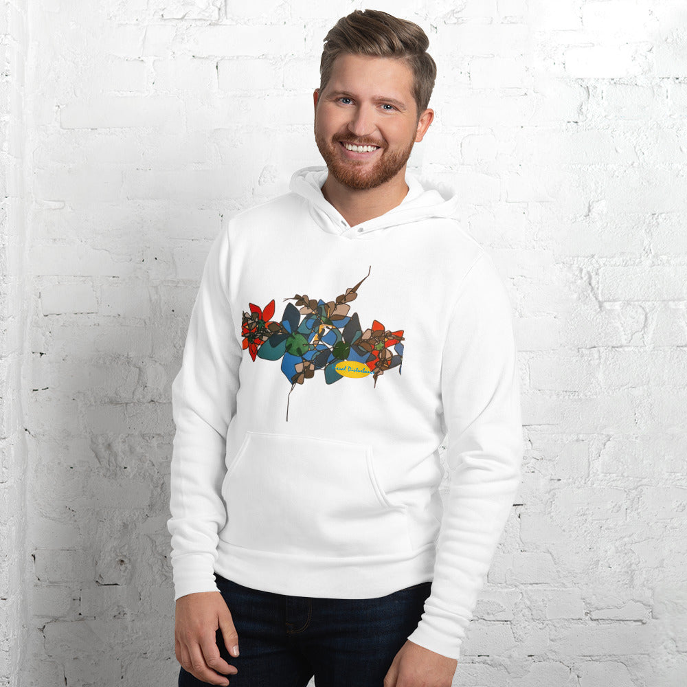 Abstract Flowers in Red and Blue Unisex hoodie