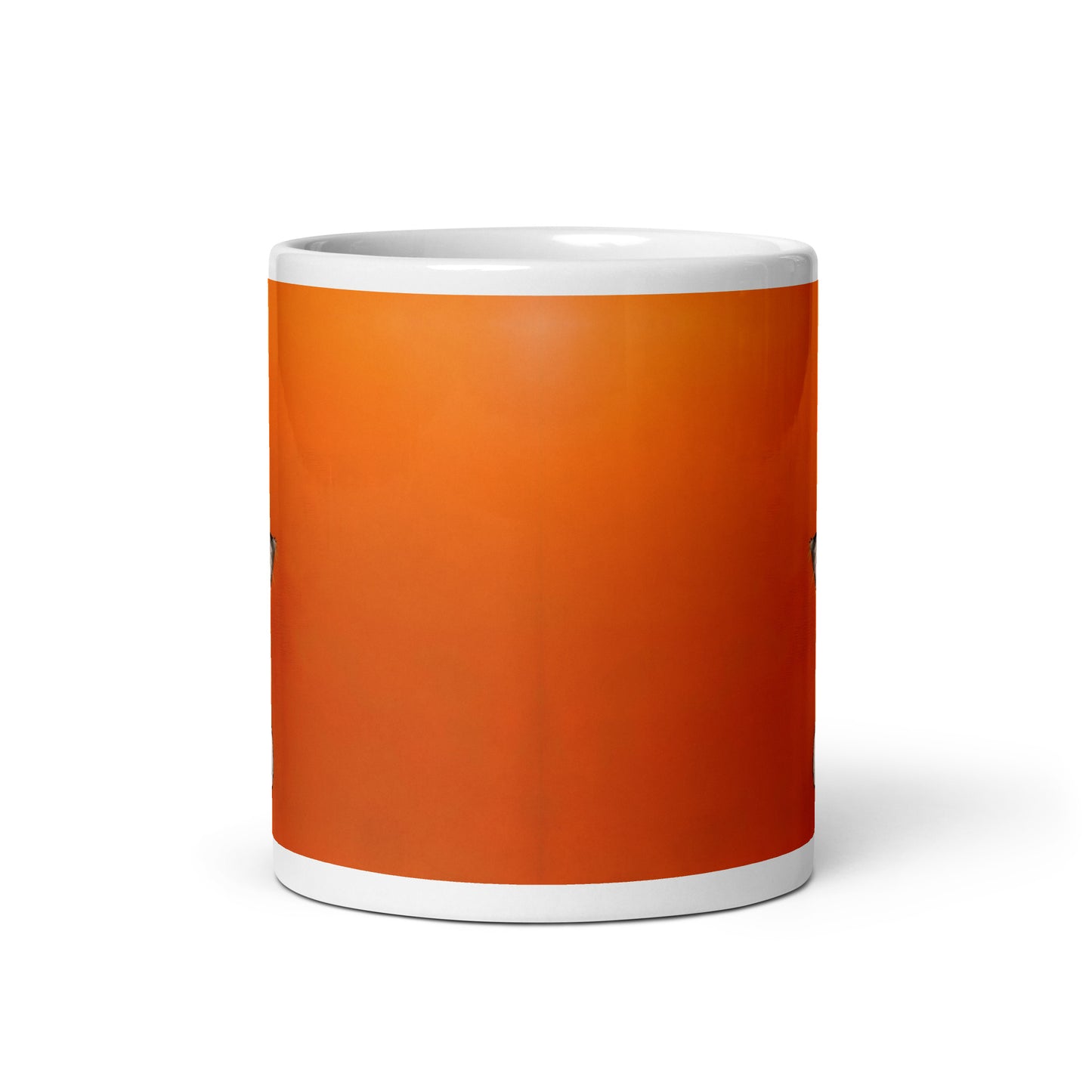 Calico Cat on Orange White glossy mug