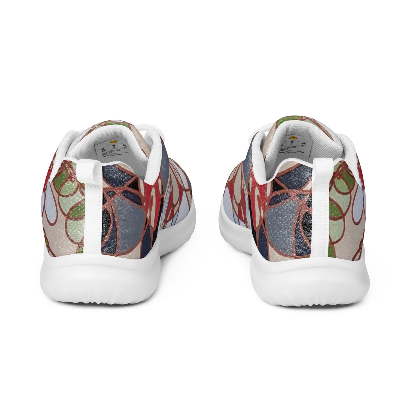 Abstract Flowers in Burnt Orange and Black Women’s athletic shoes