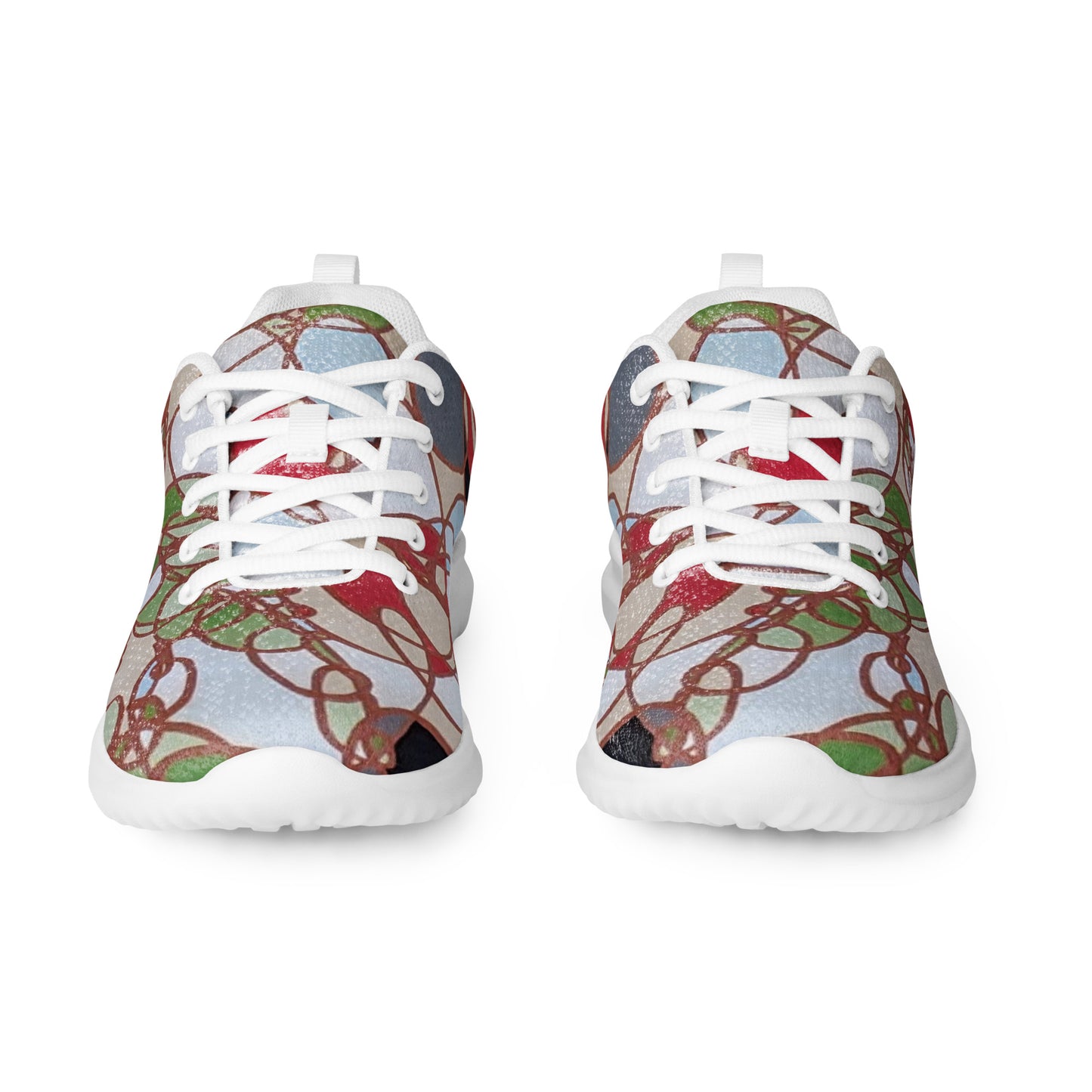 Abstract Flowers in Burnt Orange and Black Women’s athletic shoes