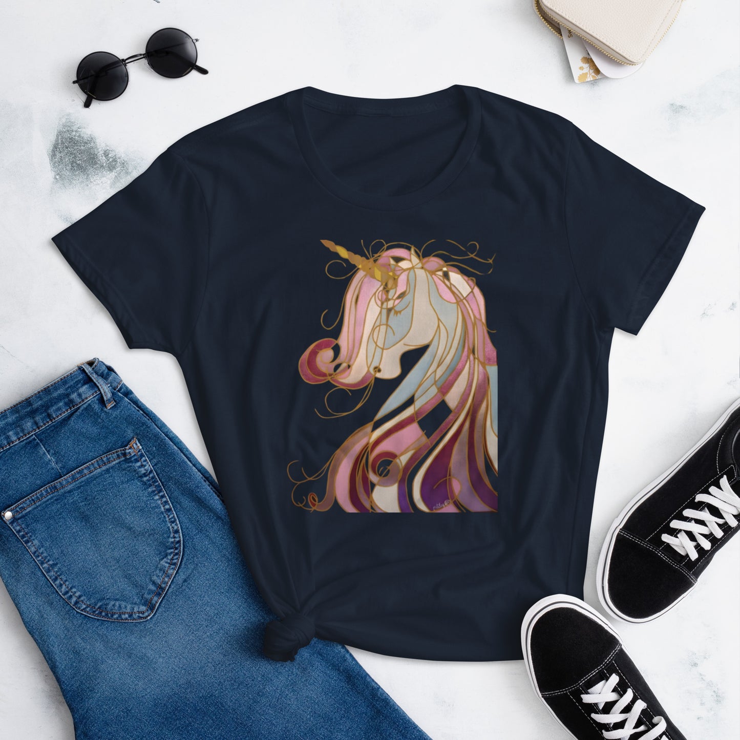 Unicorn in Gold Women's short sleeve t-shirt