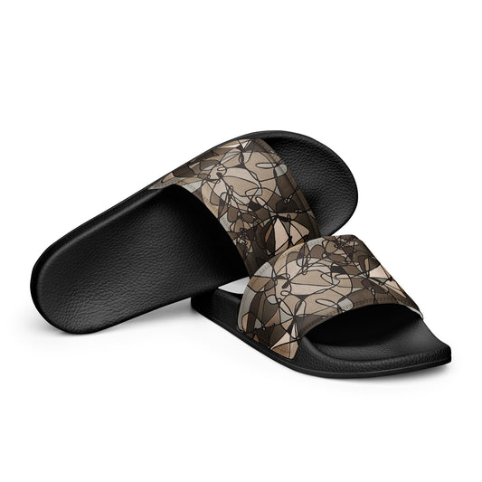 Abstract Flowers in Black and White Women's slides