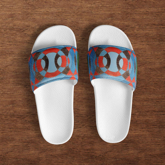 Never-ending circles Women's slides in red, blue and black