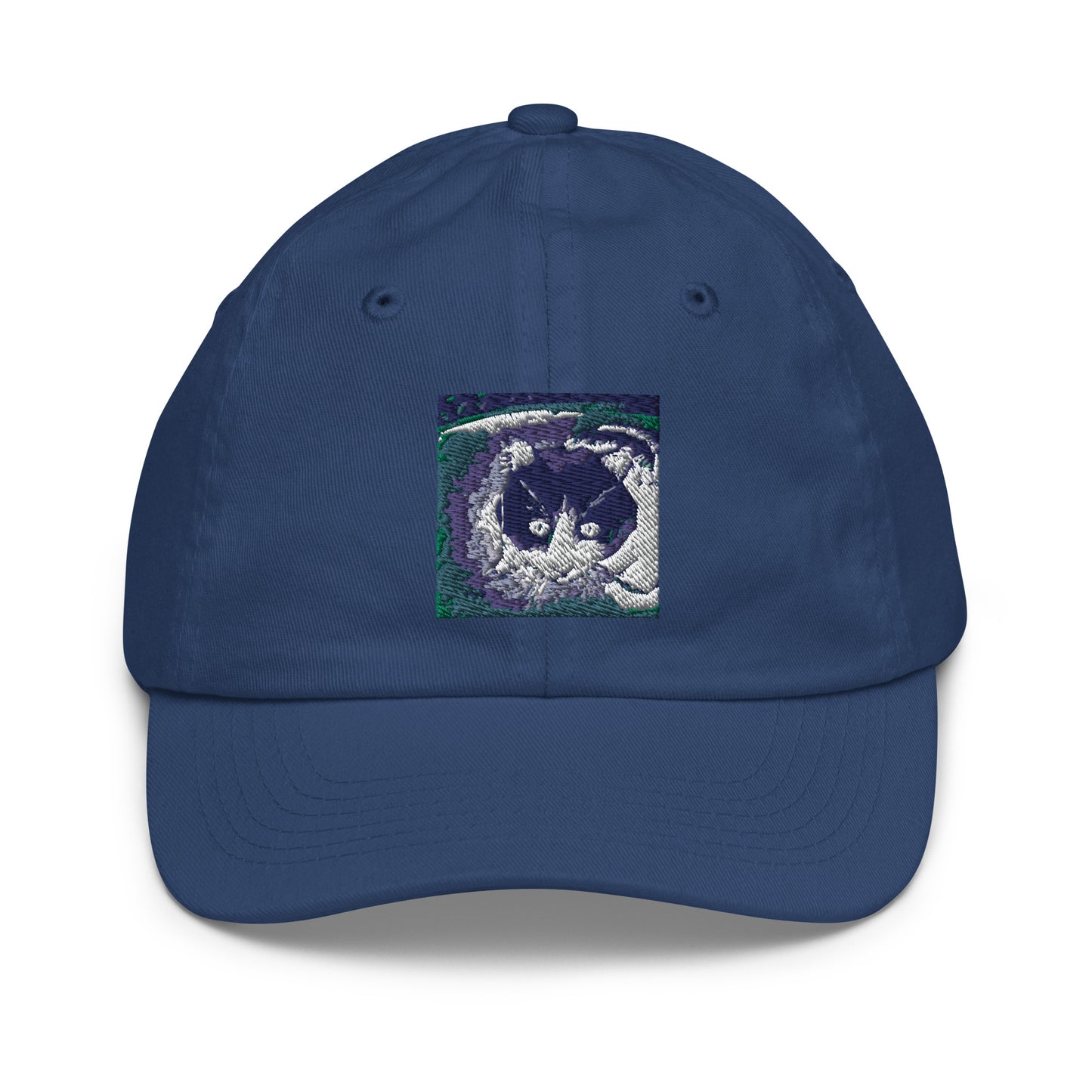 Black and White, Cat in Green Grass Youth baseball cap